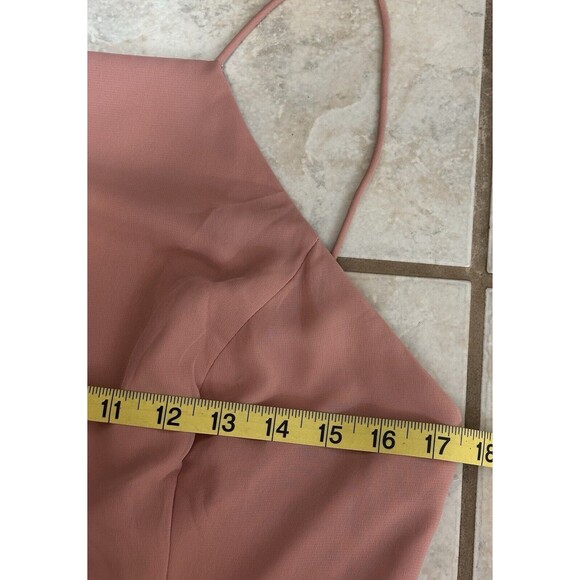 Lovely Lela Size 12R Desert Rose Sleeveless High Neck Chiffon Gown Formal - Picture 10 of 14